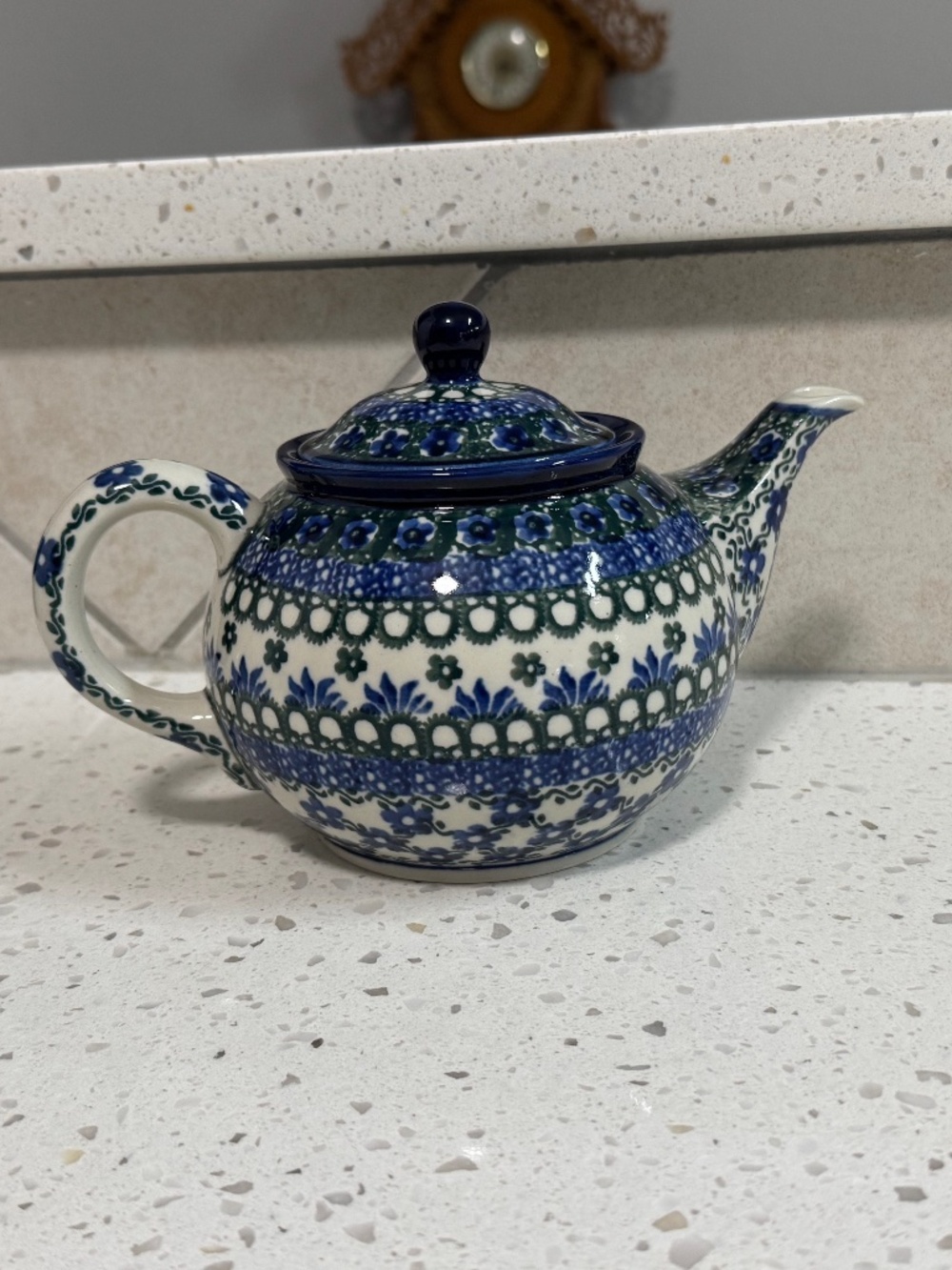 Polish Pottery “Peacock Eye” Mini Teapot